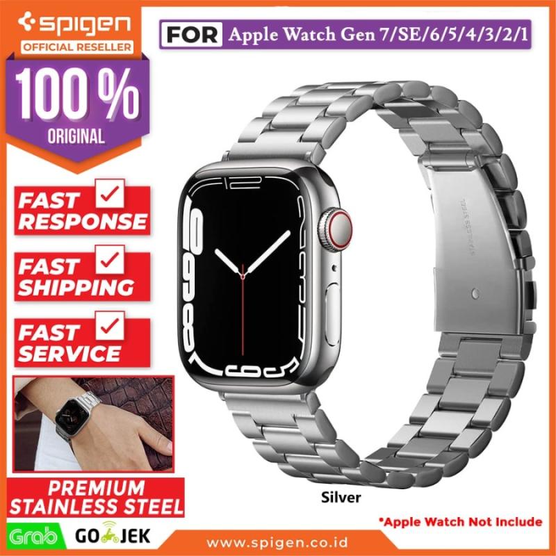 Stainless Steel Strap Apple Watch 45mm 44mm 42mm 41mm 40mm 38mm  Spigen Modern Fit Band SE