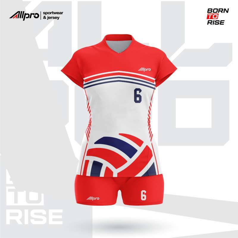 ALLPRO Baju Voli Wanita Setelan Voli cewek Printing Baju Voli Cewek