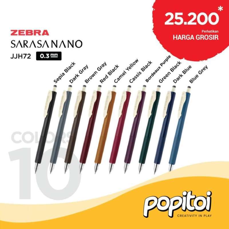 Zebra Sarasa Nano Gel Pen - 0.3 mm - Cassis Black