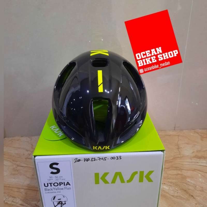 Jual helm sepeda helmet original kask utopia black yellow flou di