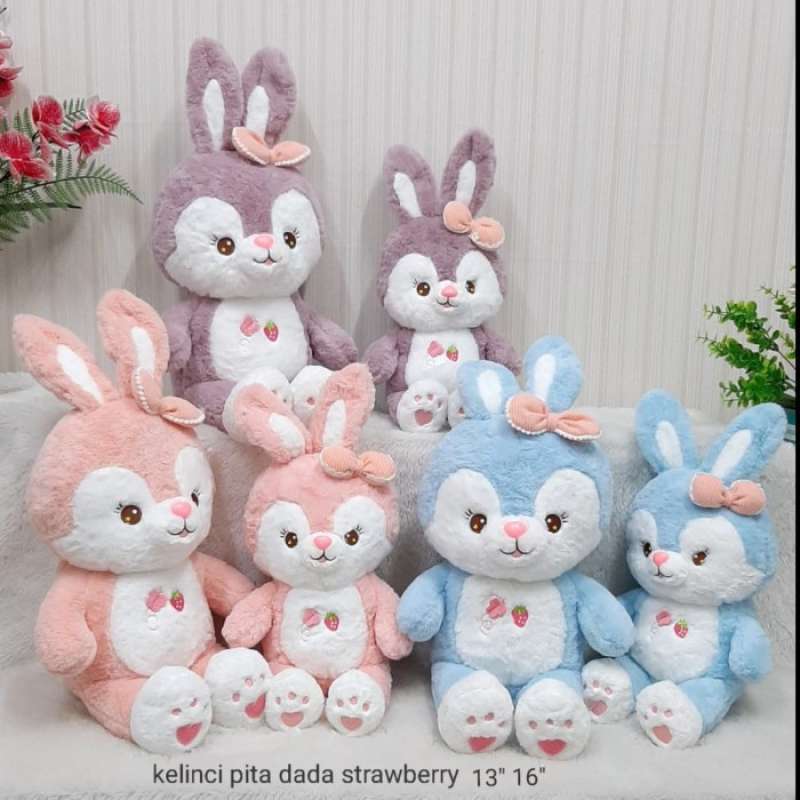 Jual Boneka Kelinci Pita Dada Strawberry 45cm Kado Hadiah Anak  