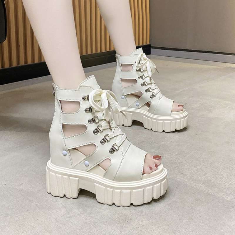 Jual Sepatu Sandal Hak Tinggi Sendal Wedges Wanita Bertali Slip On