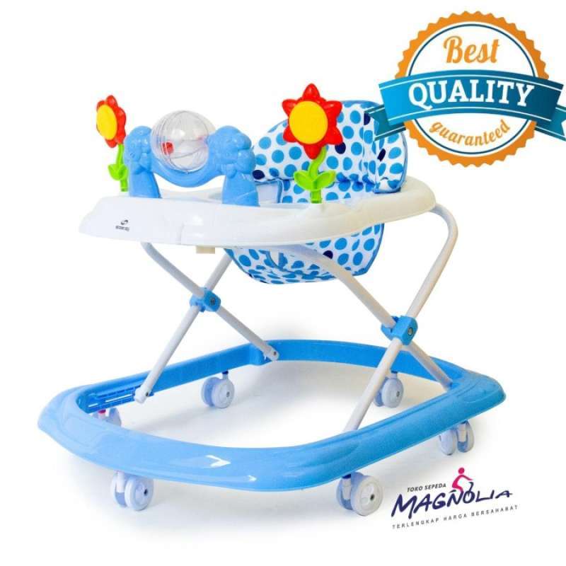 Baby Walker Wolker Roda Dorongan Bayi Belajar Jalan Anak Apolo Kereta Biru Putih
