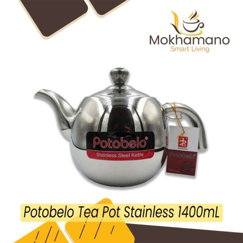 Promo POTOBELO ELLIPSE TEA POT STAINLESS STEELL KETTLE TEKO KOPI