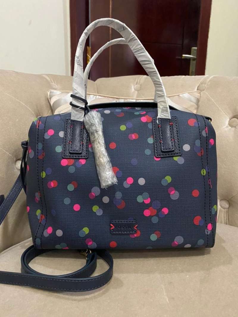 Fossil emma sales satchel black