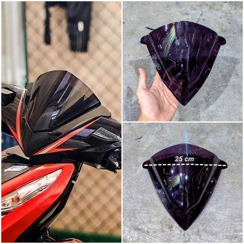 Jual visor vario techno 125 old bening dan smoke windshield