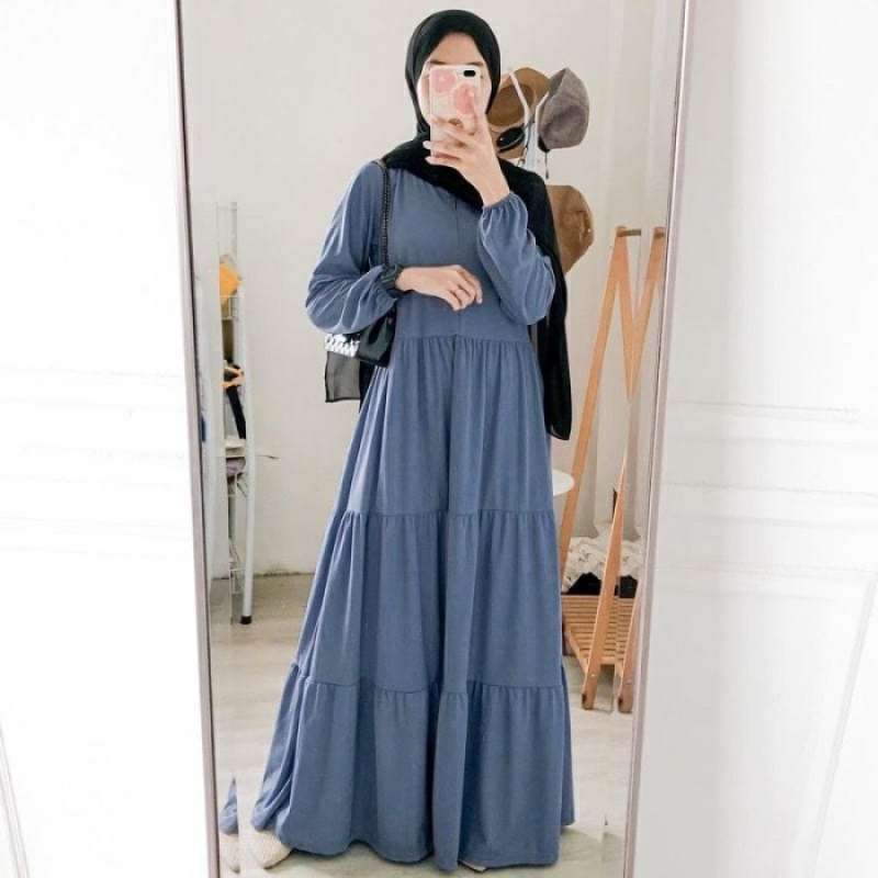 Jual Baju Gamis Lebaran Wanita Muslimah Kekinian 2023 Polos Biru Blue Denim  Di Seller Premier Market Id - Cengkareng Timur, Kota Jakarta Barat | Blibli