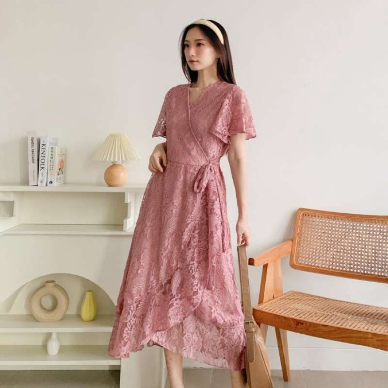 Jual Midi Dress Wanita Baju Pesta Elegan Korean Style Brokat Modern Casual Di Seller Victoria Grosir Kalideres Kota Jakarta Barat Blibli