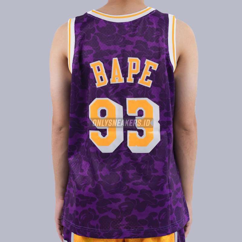 BAPE X Mitchell Ness Los Angeles Lakers Jersey Purple