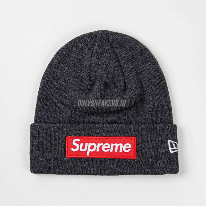 入荷now 安全 Era New Supreme Jual Box (100 Charcoal Beanie Logo 帽子