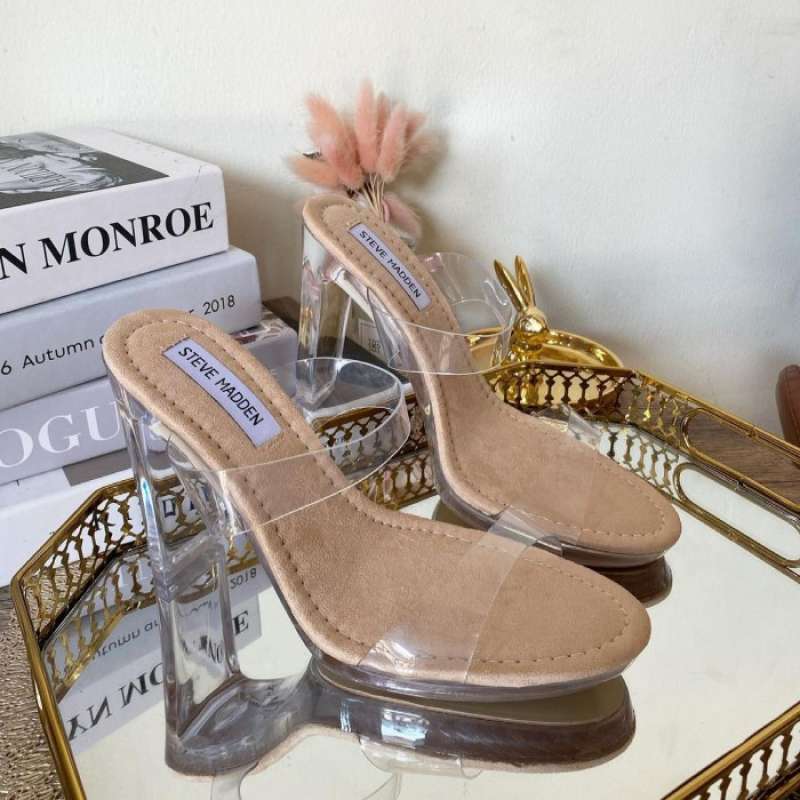 Jual SANDAL STEVE MADDEN HEELS GLASS BRANDED WANITA ORIGINAL
