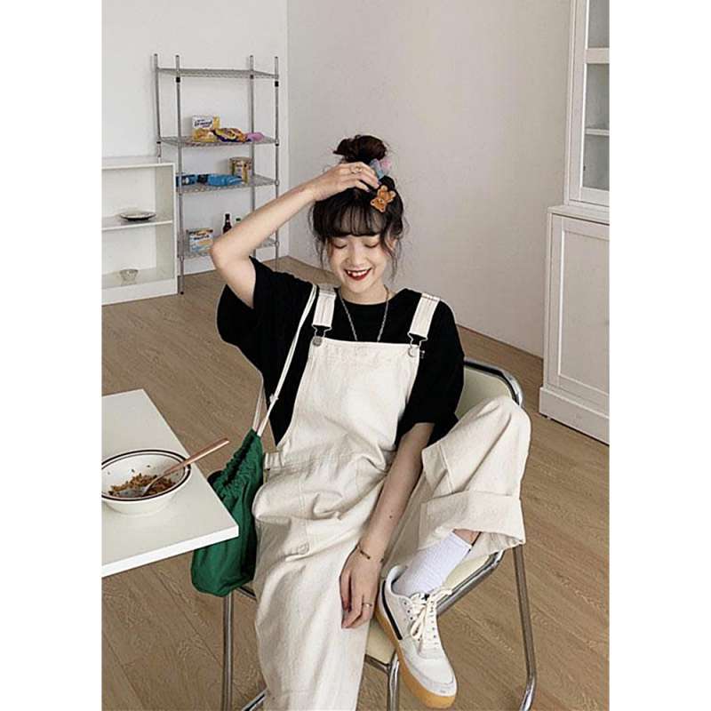 ZS jumpsuit puith wanita celana panjang highwaist straight korean style  ovrall jeans baju kodok wanita