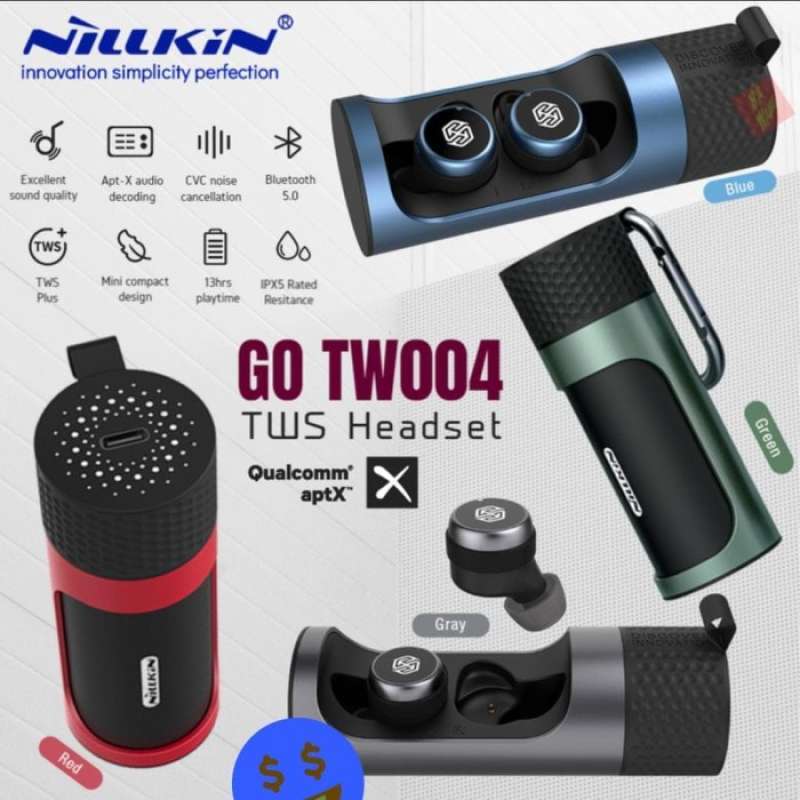 Promo NILLKIN GO TW004 Qualcomm AptX TWS Earphone Headset