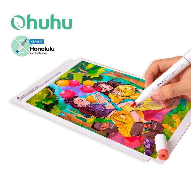 Ohuhu 168 Colors Dual Tips Alcohol Art Markers, Brush & Chisel