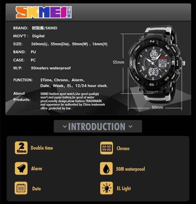 Jual Jam Tangan Sport Skmei 1211 Original Water Resistant 50m Di Seller Toko Ada semua Meruya Utara ilir Kota Jakarta Barat Blibli