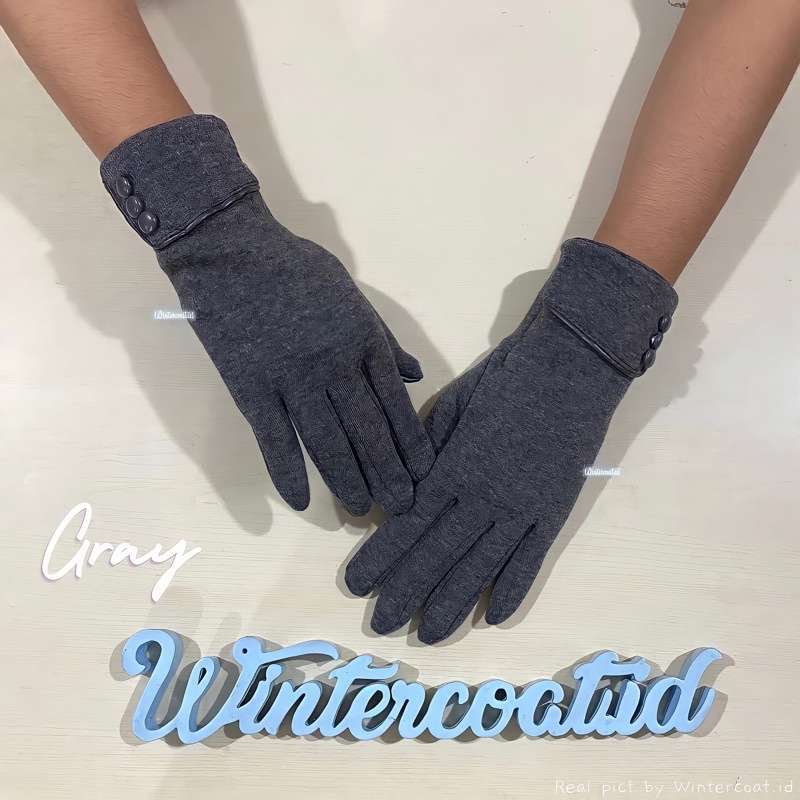 Verish Sarung tangan motor wanita winter gloves import korea kancing musim  dingin cewek fashion