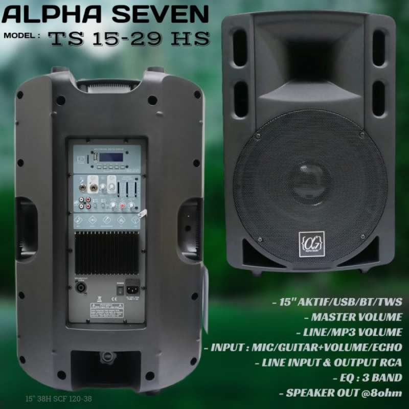 Promo Speaker Monitor 15 Inch Active Alphaseven Bluetooth Usb 2