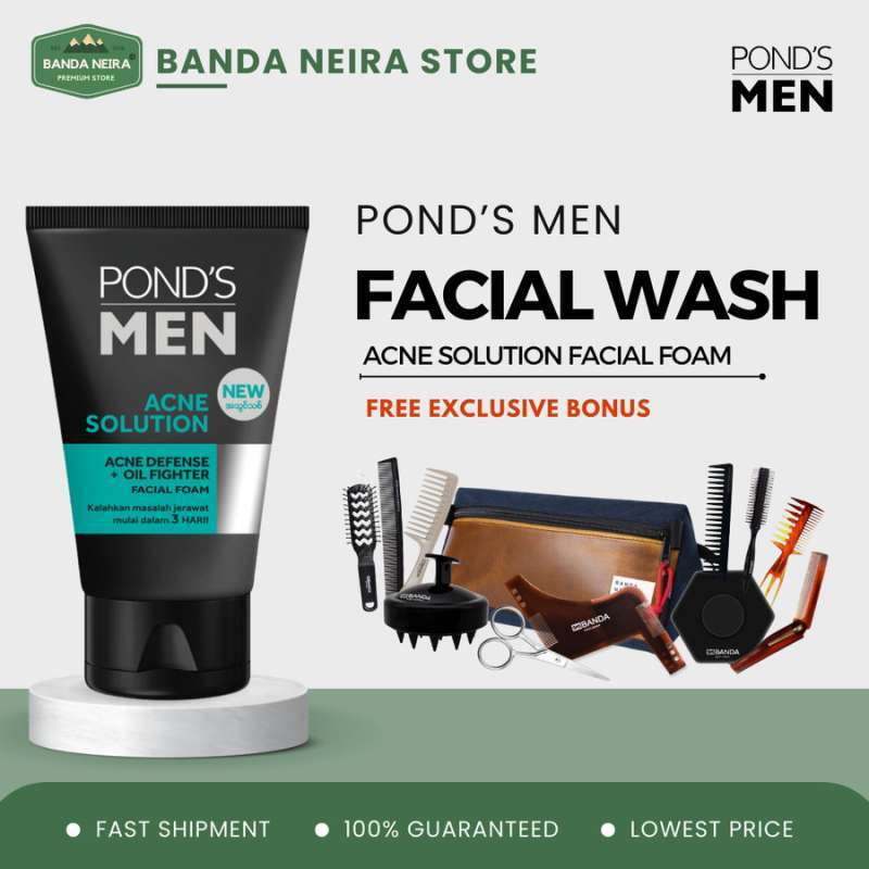Jual POND S PONDS Men Acne Solution Facial Foam Sabun Wajah
