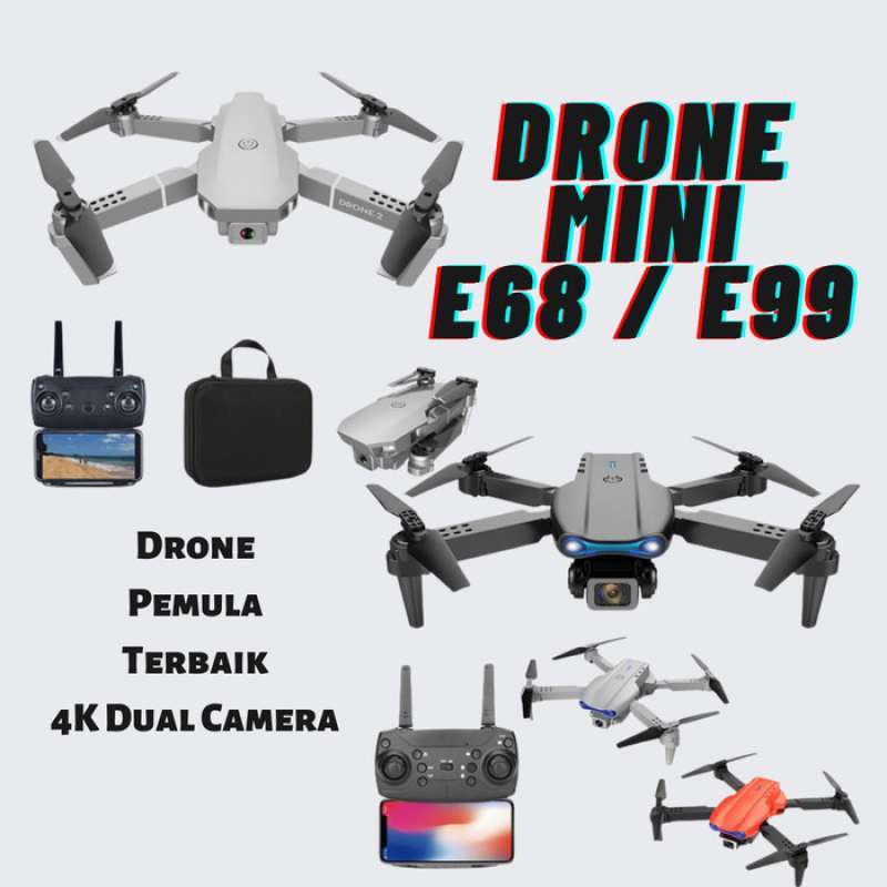 Promo Drone E68 Mini RC Drone 4K HD Camera WIFI FPV Quadcopter VS