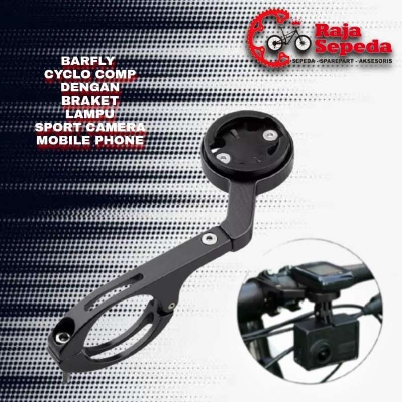 BARFLY BRACKET MOUNT CYCLOCOMP SPEEDOMETER SEPEDA WITH ADAPTOR GOPRO