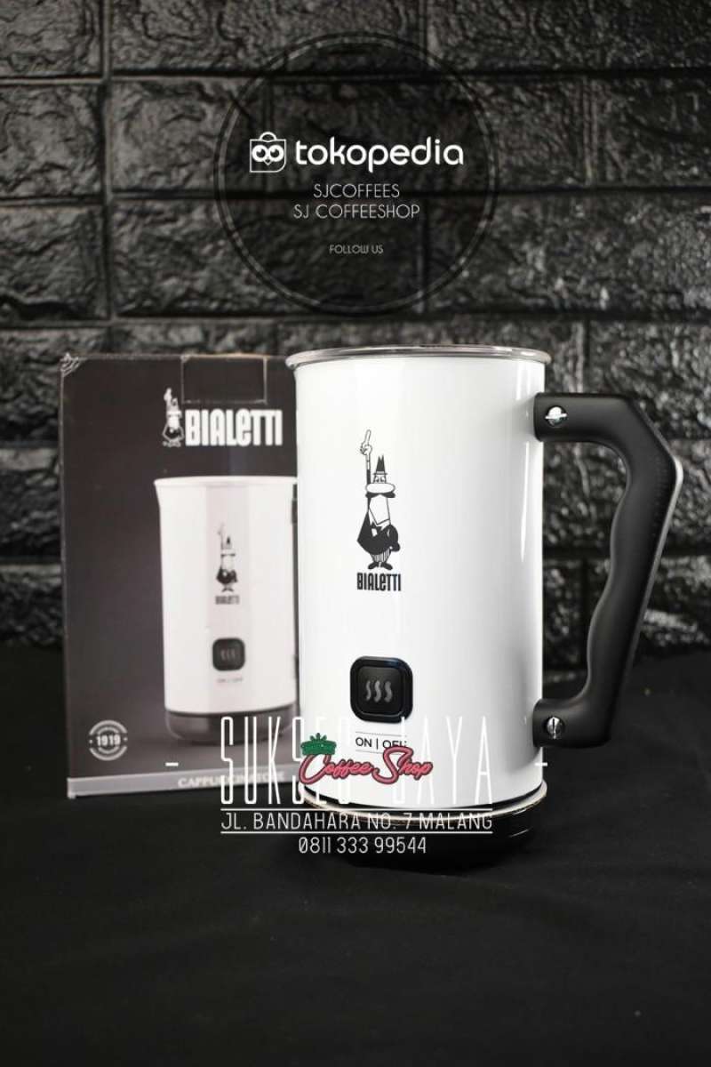 BIALETTI ELECTRIC MILK FROTHER WHITE (MK02) Hitam
