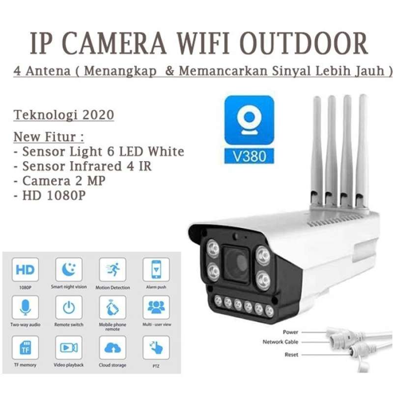 IP Camera CCTV Wifi V380 Pro Indoor Outdoor Antena Wireless IR LED  Kamera HD 1080P APP Control Monitoring Hidden Spycam CCTV Keamanan Rumah