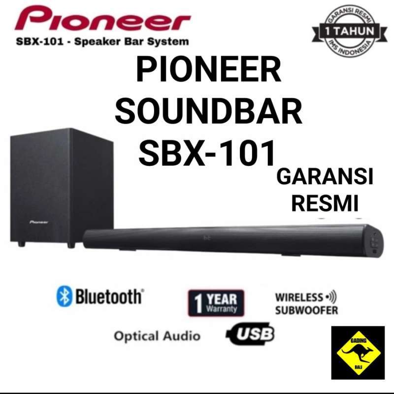 Pioneer SBX101 SOUNDBAR TV SPEAKER BAR SYSTEM 2.1CH Wireless Subwoofer garansi resmi ims 1 tahun