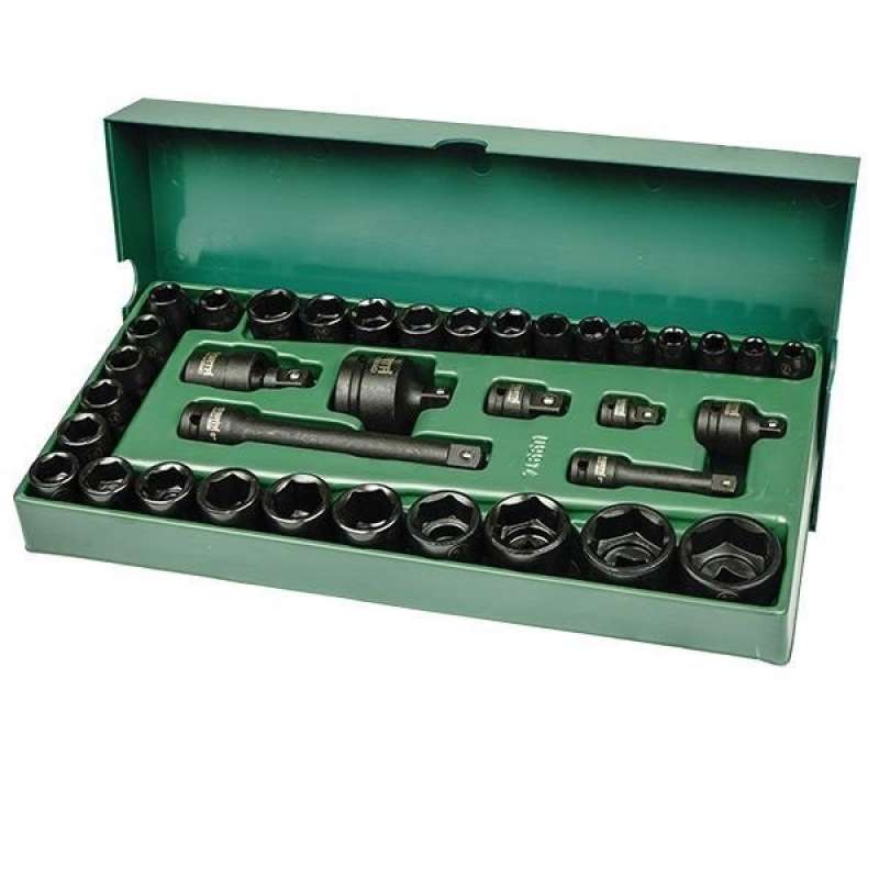 Promo Sata Kunci Impact Socket Tray Set 36 Pcs 3/8 Inch 1/2 Inch