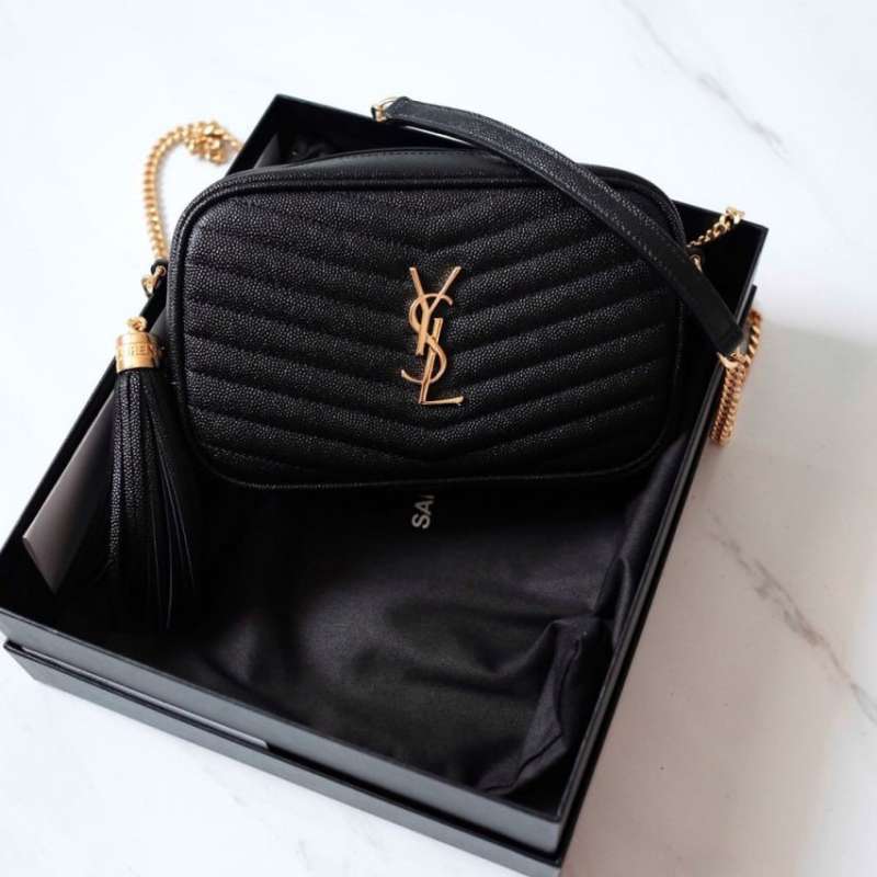 Yves Saint Laurent Loulou Mini Camera Slingbag w Tassel in Black