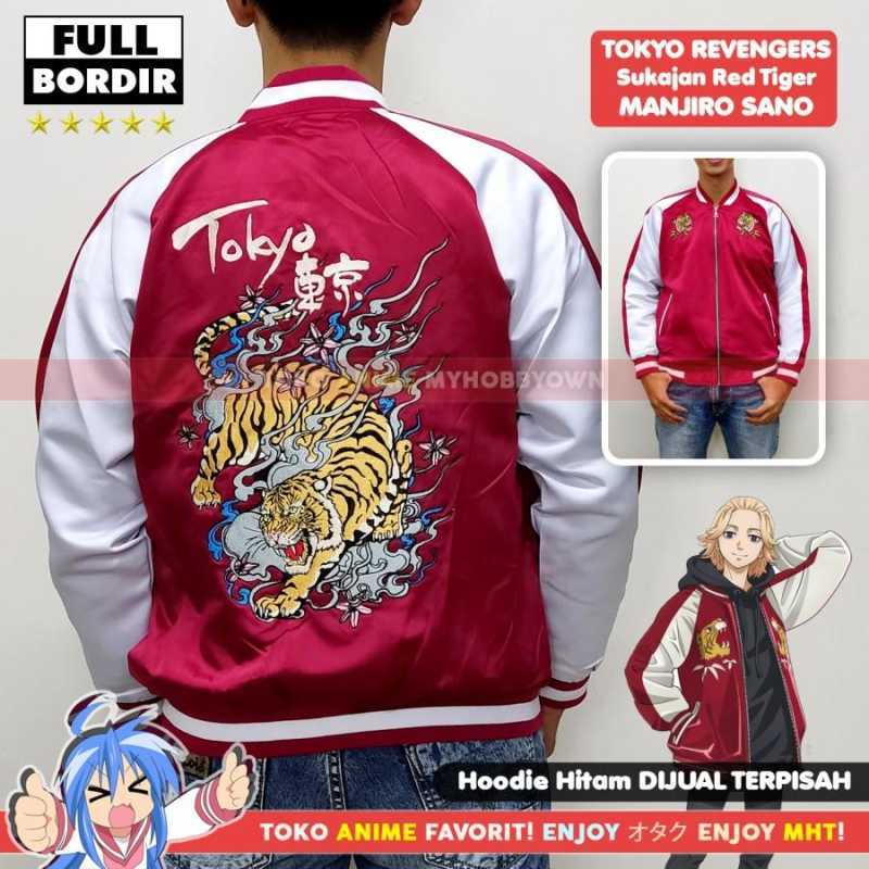Jaket Tokyo Revengers Bomber Sukajan Anime Sano Manjiro Mikey Tiger