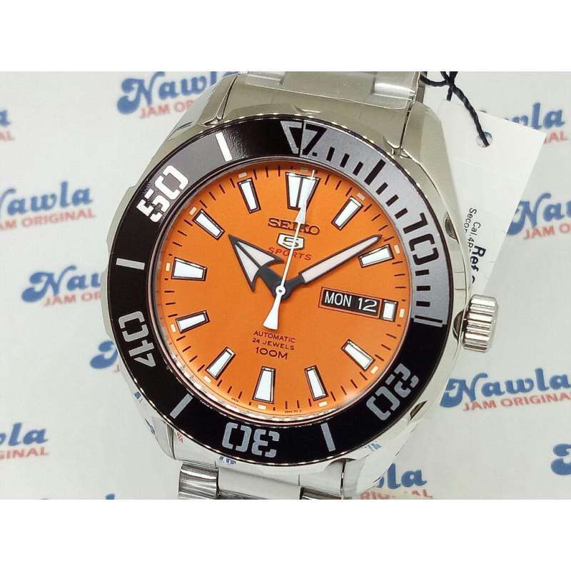 Jual Seiko 5 Sports SRPC55K1 Orange Dial Jam Tangan Pria SRPC55