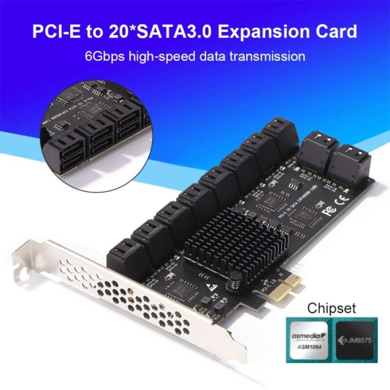 Promo Pcie 1X Pci Express 20 Port Sata Iii Expansion Card Sata 3