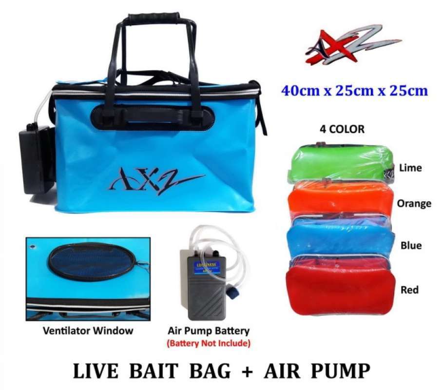 Promo Axz Live Bait Bag + Pump 40x25x25 Diskon 17% Di Seller Hafizh Store 4  - Cikoko, Kota Jakarta Selatan
