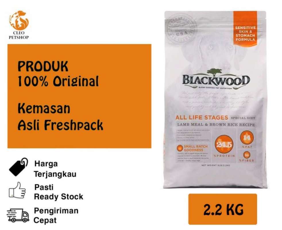Promo blackwood lamb and rice all life stage 2 2kg termurah