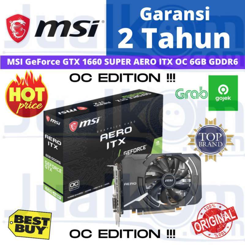 Promo Vga Msi Geforce Gtx 1660 Gtx1660 Super Aero Itx Oc 6Gb Gddr6