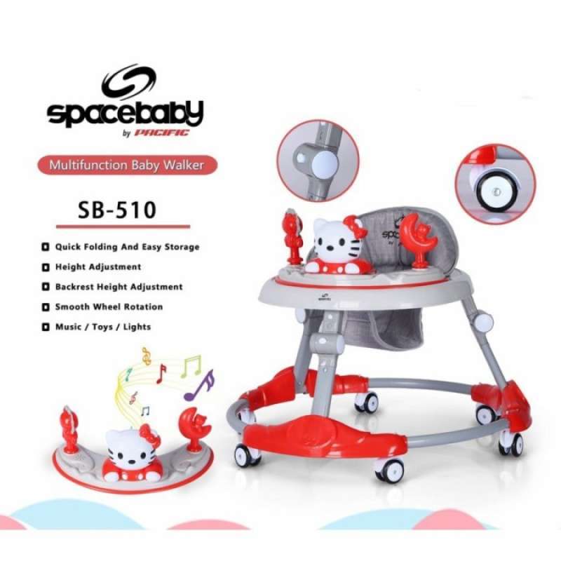 Promo SPACE BABY SB 510 BABY WALKER HELLO KITTY Alat Belajar Jalan