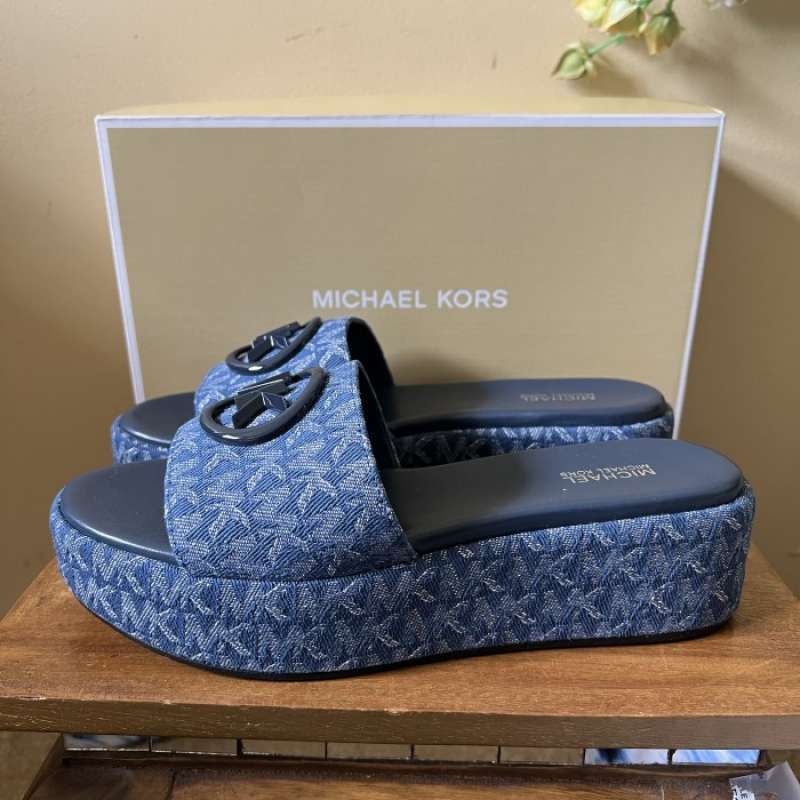 Michael kors denim best sale wedges