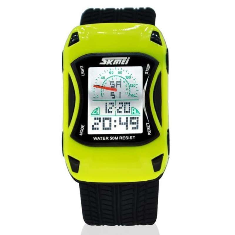 Jam Tangan Anak Cowok Cewek Bentuk Mobil SKMEI 0961 Original Anti Air
