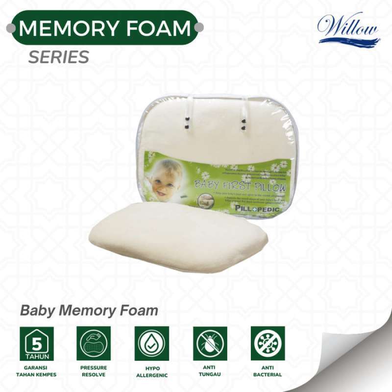 Promo Bantal Memory Foam Bayi Willow Pillopedic Baby Diskon 23