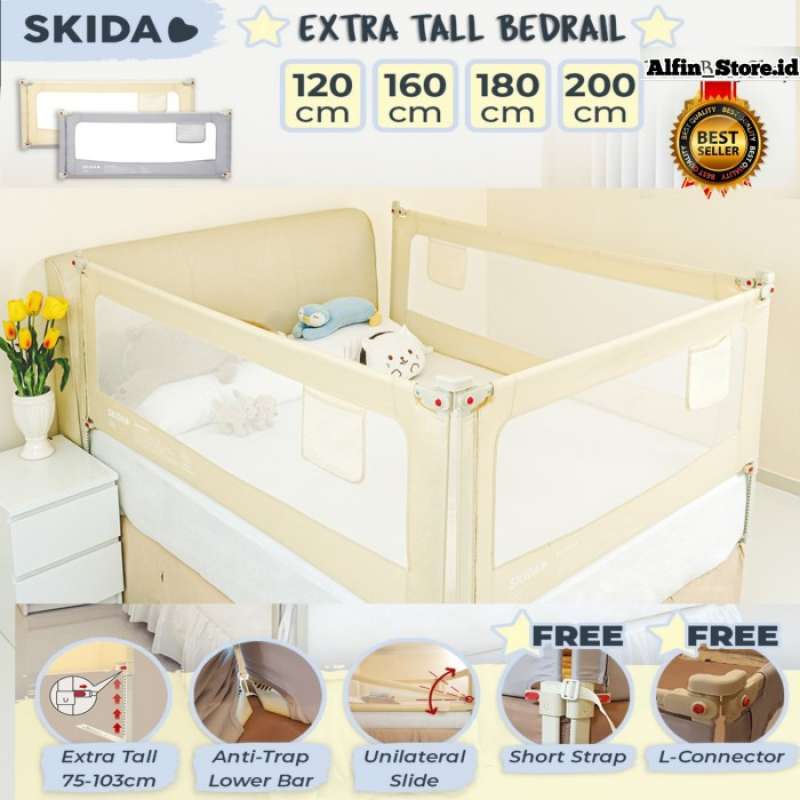 Extra tall outlet bed guard rail