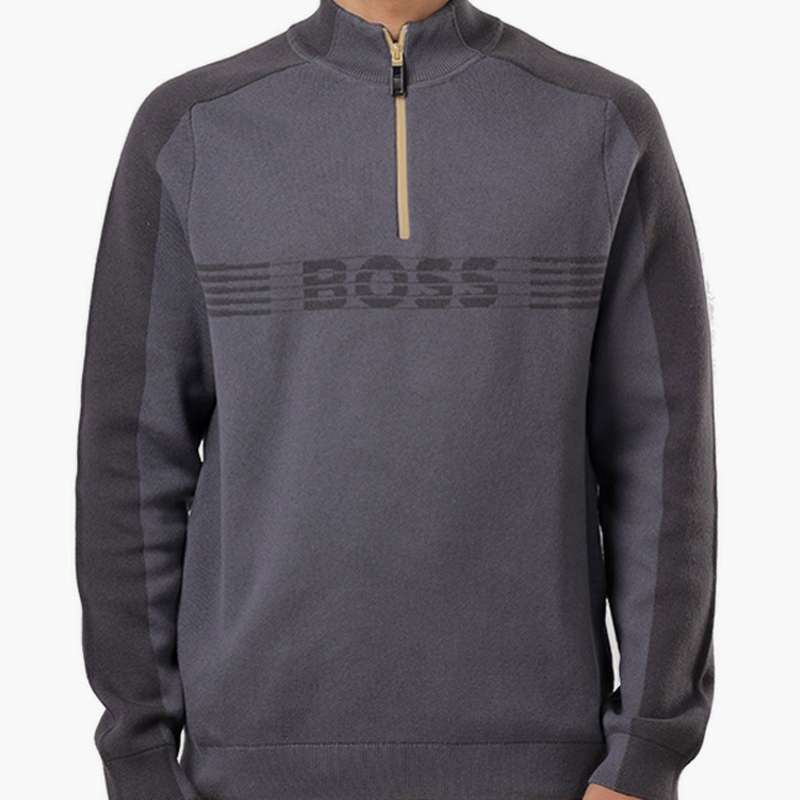 Hugo boss zip golf jumper on sale