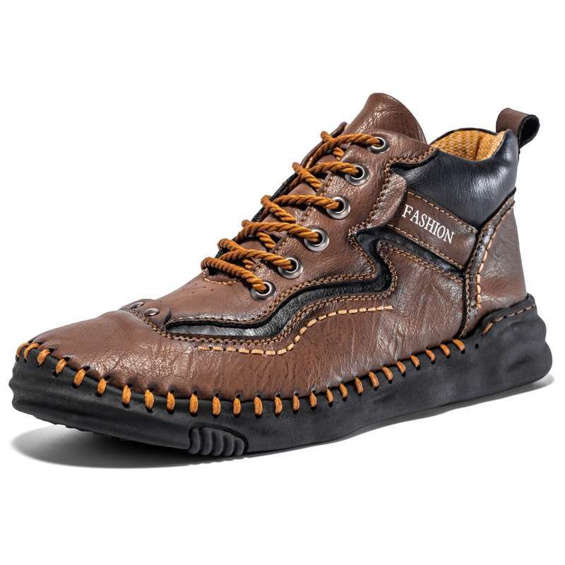 MIVASO Import Kulit Asli Original Sepatu Pria Tali Boots Tinggi Casual Semi Forml Cowok Sepatu Kerja Touring Nyaman Keren Lentur 218