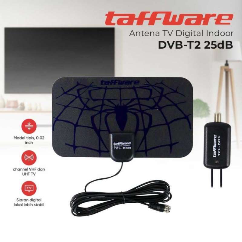 Promo Taffware Antena Tv Digital Dvb-t2 25db Spider Pattern Signal