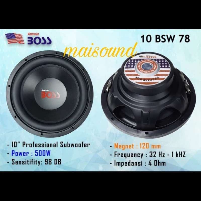 Terlaris Speaker Subwoofer American Boss 10 Bsw 78 10 Inch 10Bsw78 10 Bsw78