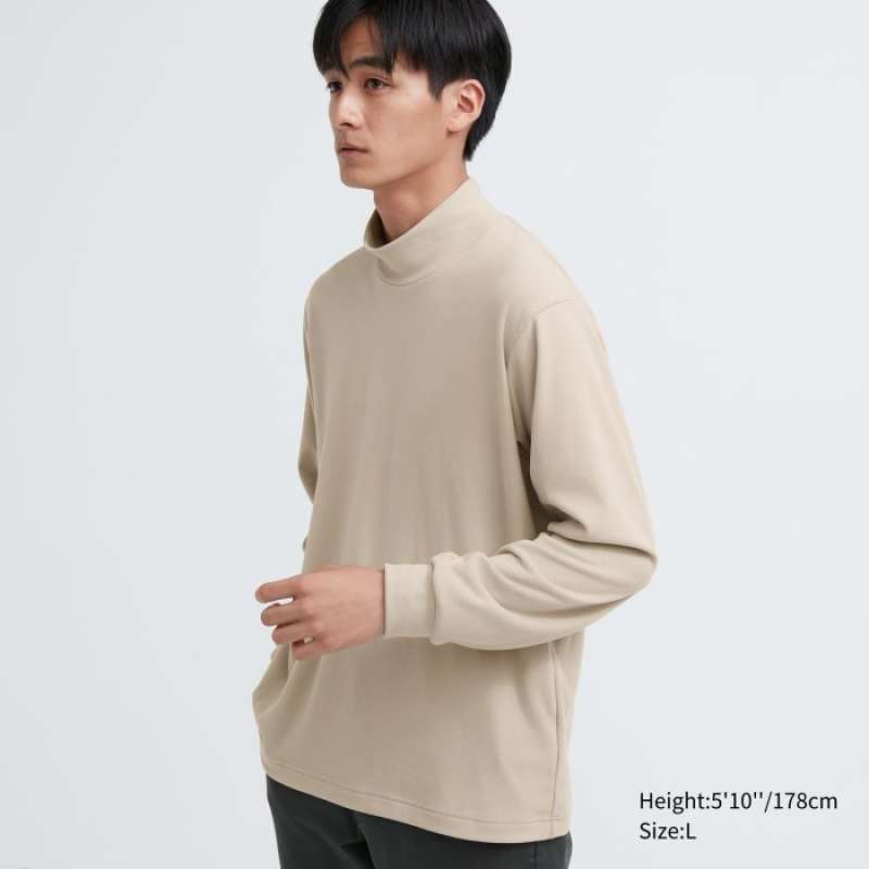 Jual UNIQLO Pullover Fleece Halus Kerah Tinggi Lengan Panjang