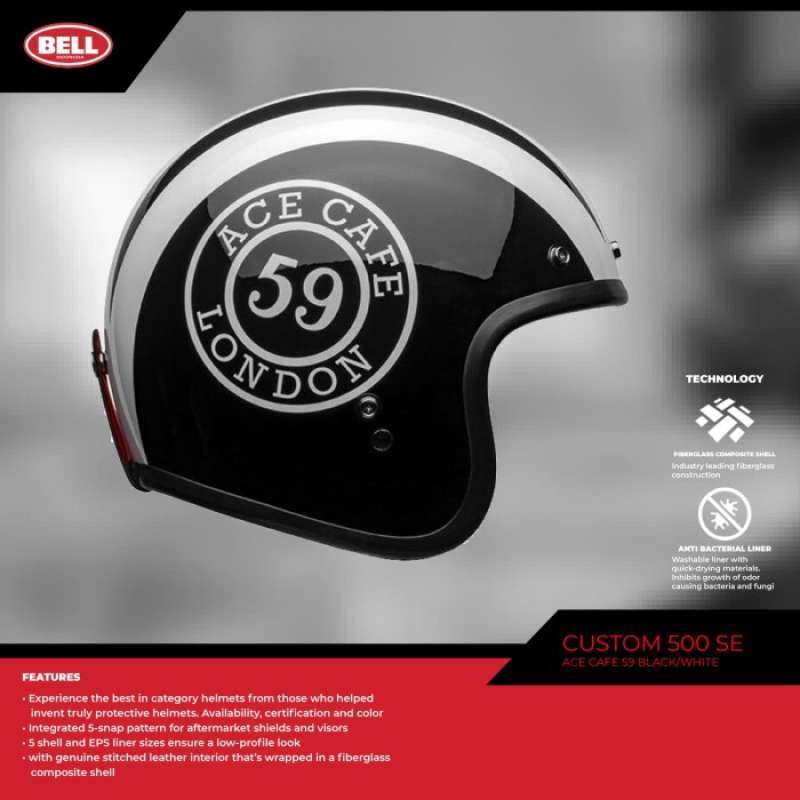 Jual Helm Bell Custom 500 Ace Cafe 59 London Open Face Retro L