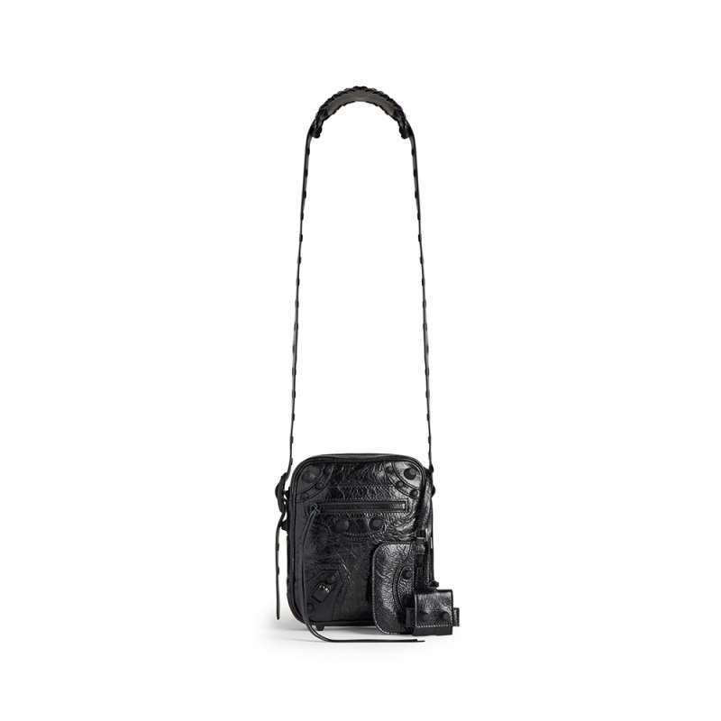 Balenciaga Le Cagole Crossbody Bag Arena Lambskin Black Men