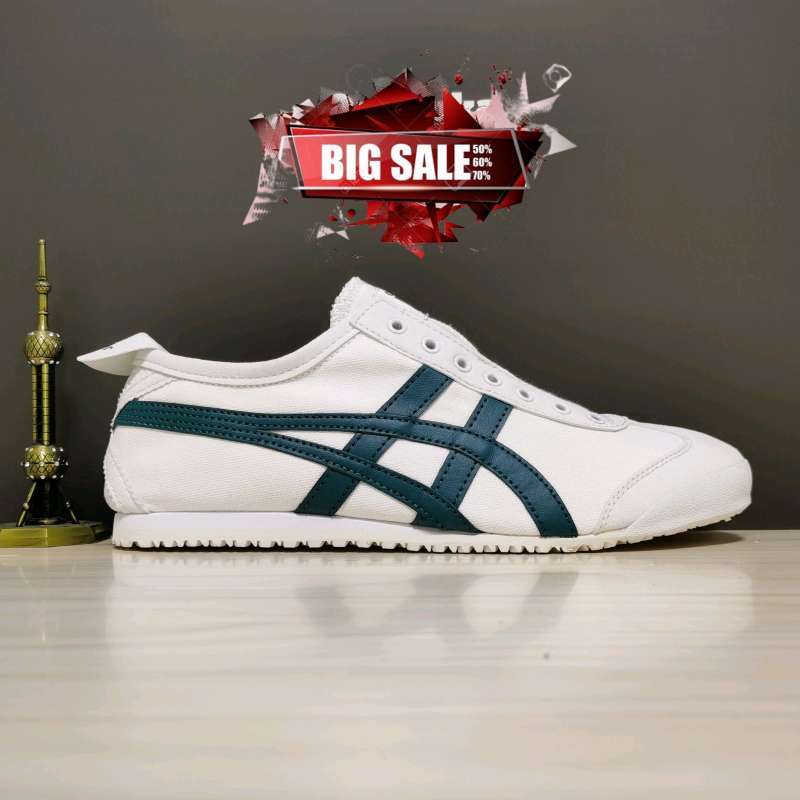 Jual Sepatu Onitsuka Tiger Slip On white Dark Green ORIGINAL 37