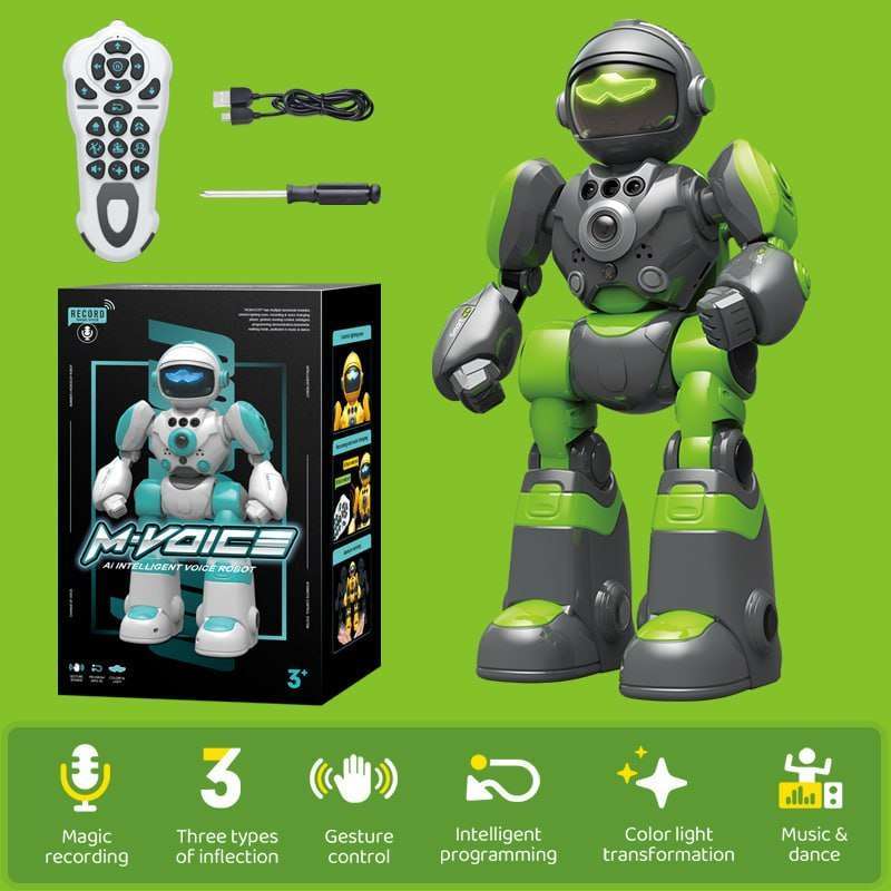 Promo Mainan Anak Remote Control Intelligent M Voice Robot Hijau