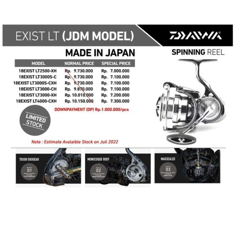 Promo Reel Daiwa Exist 2018 Lt Jdm Model Made In Japan Pilih